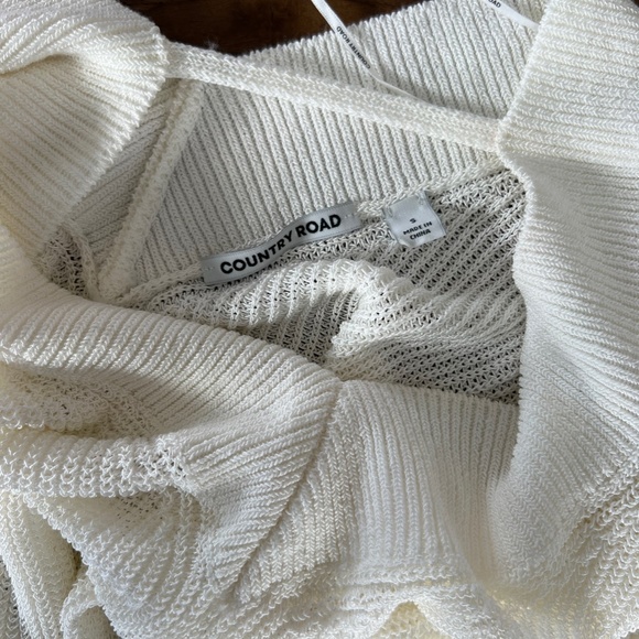 Country Road MESH V-NECK KNIT size 10 white - Picture 5 of 5